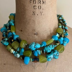 Multi 3 Strand Turq Necklace
